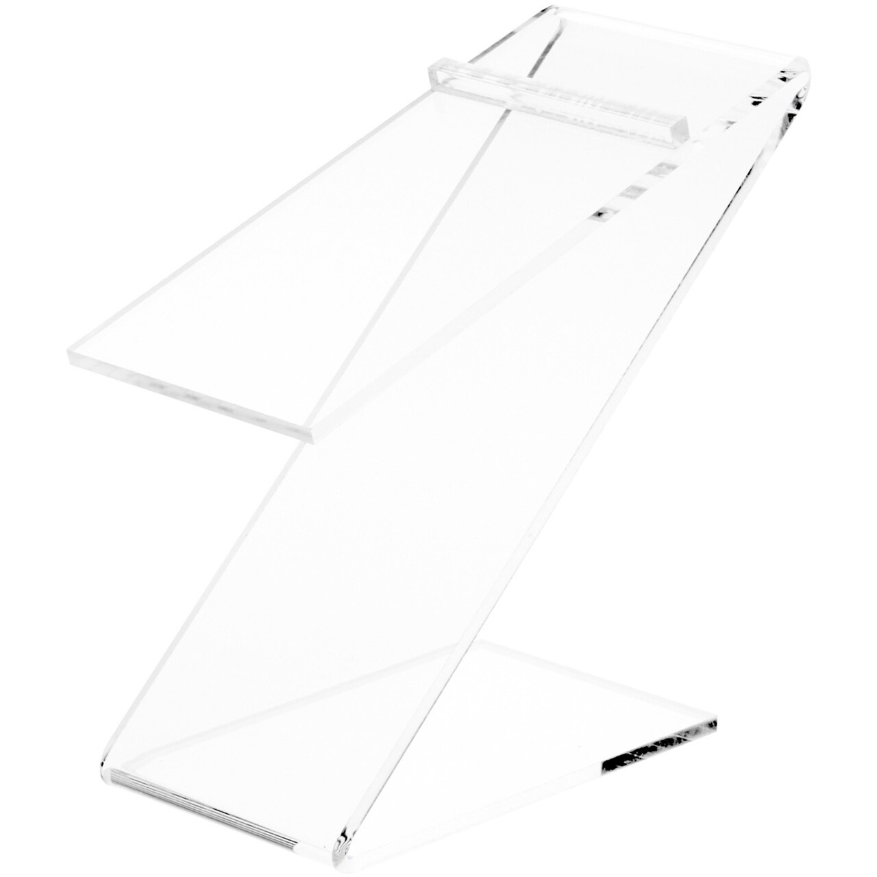 Plymor Clear Acrylic Elevated Heel "Z" Shoe Display Riser, 3" W x 6.25" D x 7.25" H